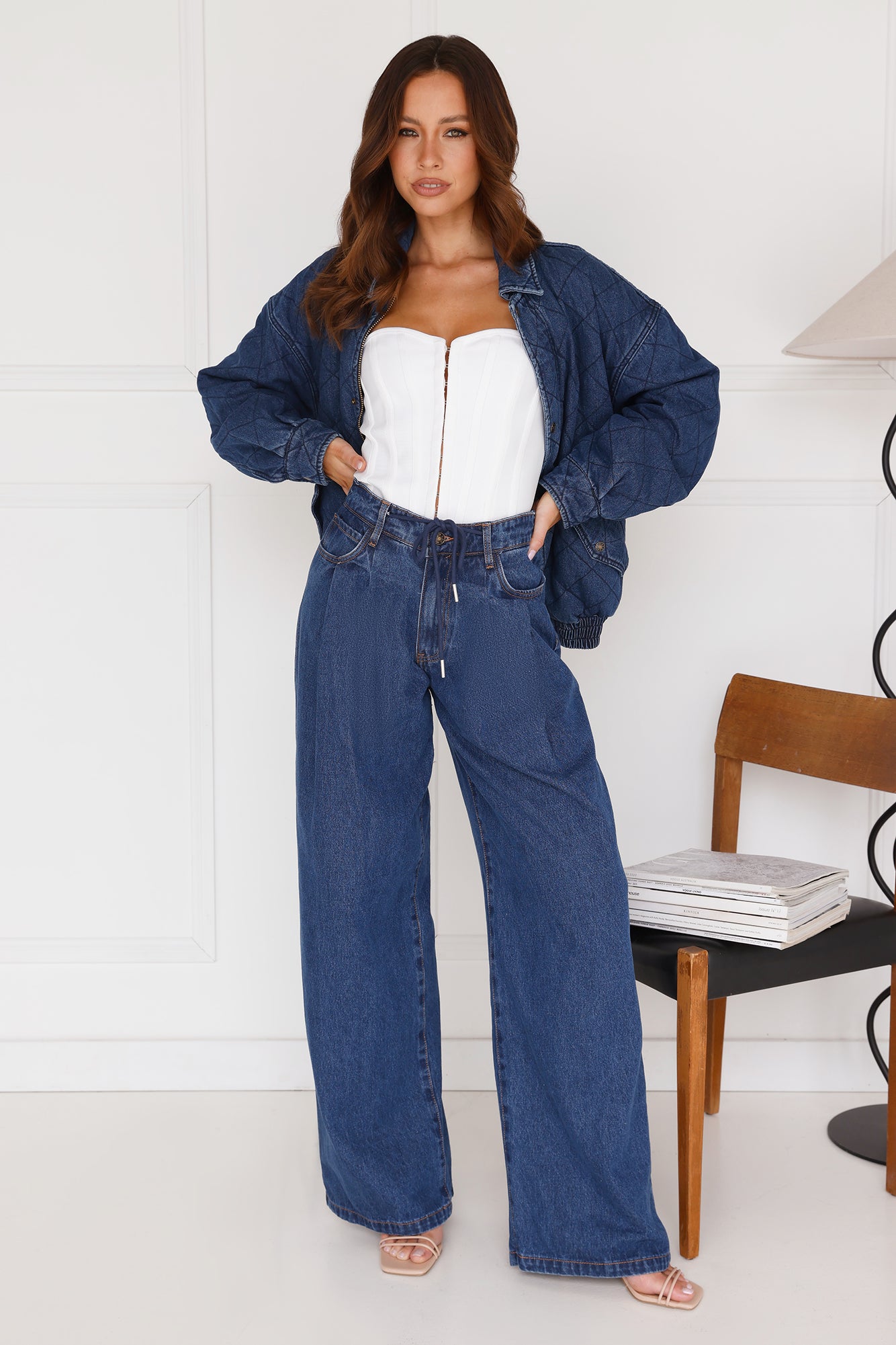LIONESS Kenny Bomber Dark Denim
