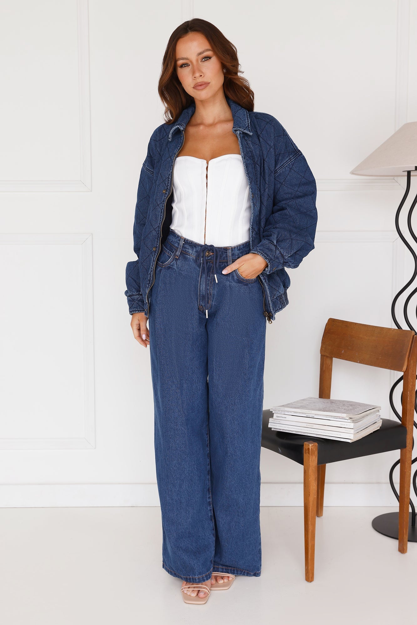 LIONESS Kenny Bomber Dark Denim