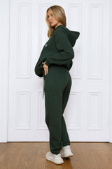 BASE Cuffed Emblem Sweatpants Green