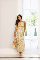 Chasing Summer Halter Midi Dress Print