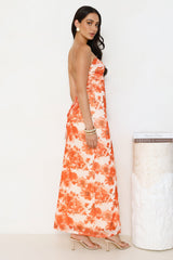 Fabulous Details Mesh Maxi Dress Orange