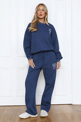 BASE Straight Leg Emblem Sweatpants Navy