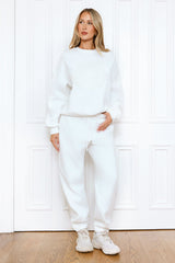 BASE Waist Fold Cuffed Sweatpants White
