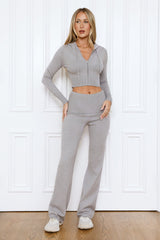 BASE Off Duty Model Straight Knit Pants Grey