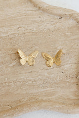 Fly Butterfly Earrings Gold