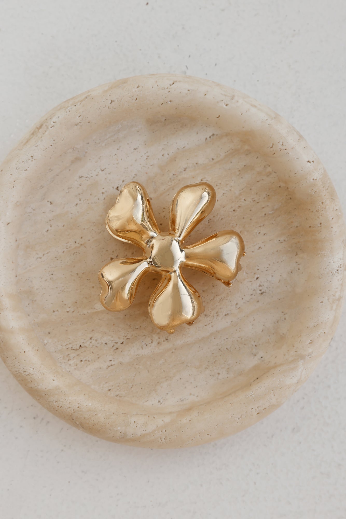 Groovy Flower Claw Clip Large Gold