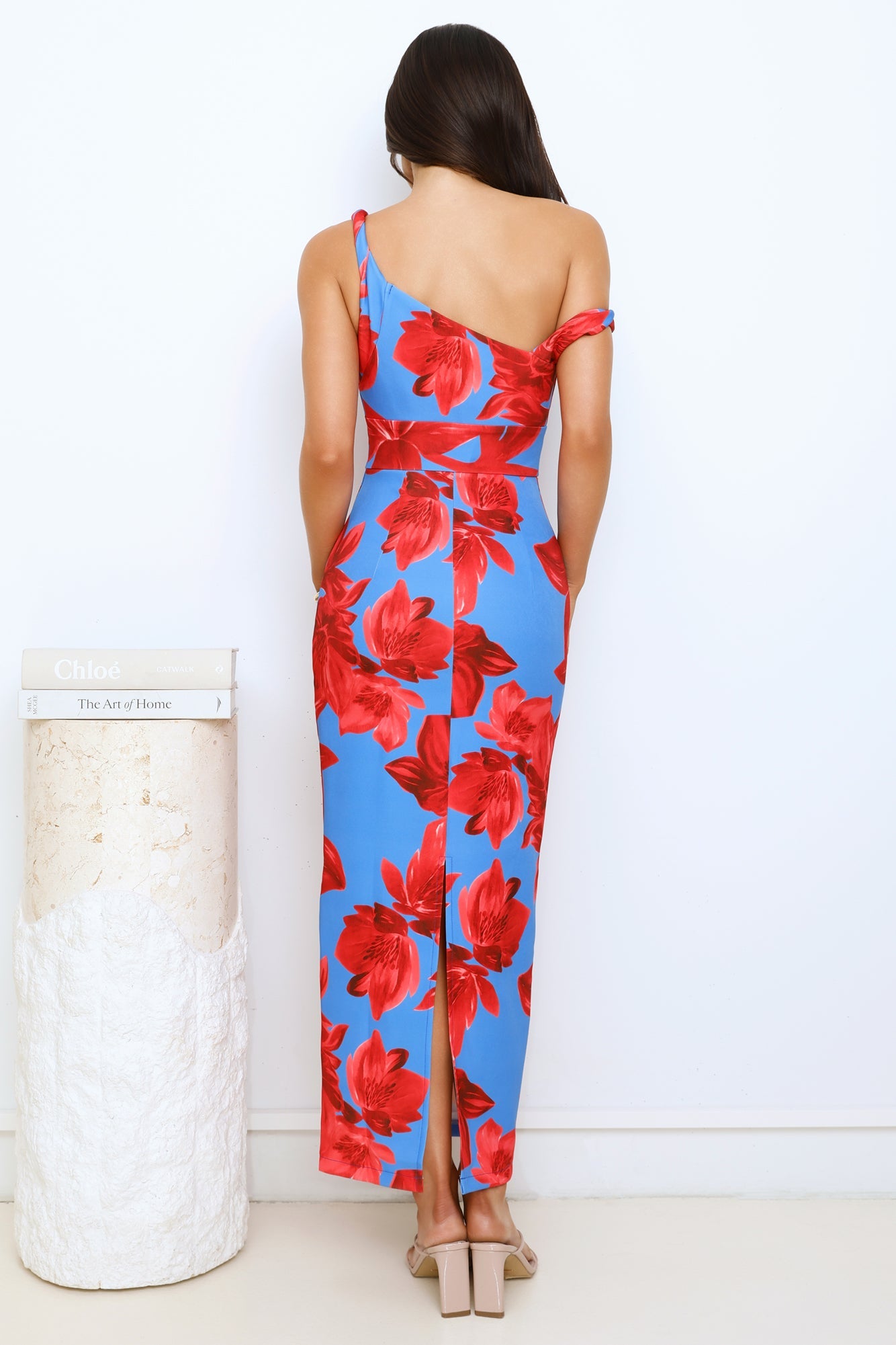 Outfit Goals Achieved Off Shoulder Maxi Dress Blue