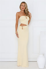 Chic Star Strapless Maxi Dress Yellow