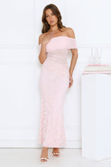 Dewy Delight Lace Maxi Dress Pink