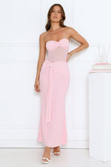 Can't Get Enough Strapless Maxi Dress Pink