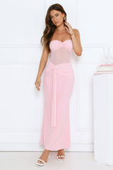 Can't Get Enough Strapless Maxi Dress Pink