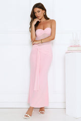 Can't Get Enough Strapless Maxi Dress Pink