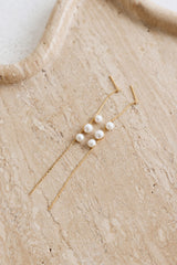 18k Gold Plated Pearl Details Earrings Gold