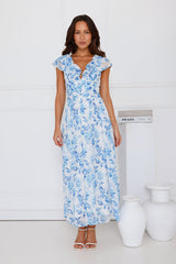 Botanical Reverie Maxi Dress Blue