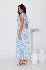 Botanical Reverie Maxi Dress Blue