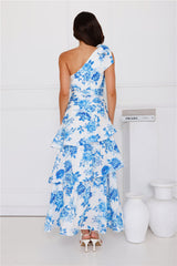 Kehlani One Shoulder Maxi Dress Blue