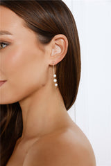 18k Gold Plated Pearl Details Earrings Gold