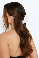 Flowers In Her Hair Claw Clip White