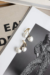 Pearl Cherries Earrings Gold