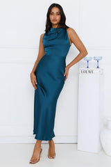 Mirabella Satin Maxi Dress Teal