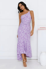 Empowered Girl One Shoulder Maxi Dress Purple