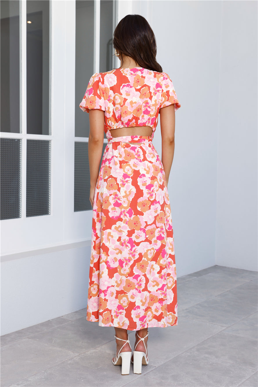HELLO MOLLY Blossom Fantasy Midi Dress Print