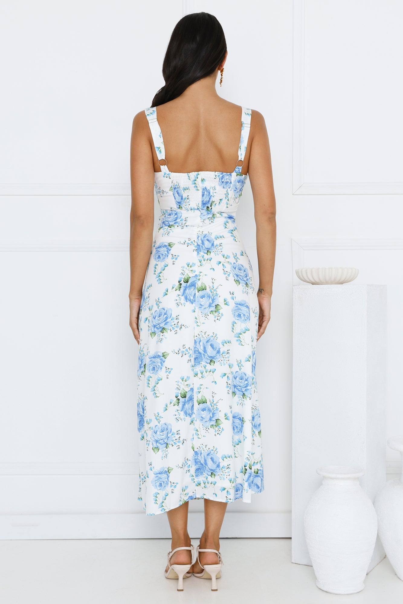 Luxe Dreamscape Midi Dress Blue