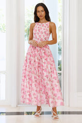 Flora Fields Maxi Dress Pink