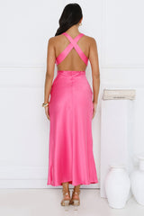 Dress Code Satin Maxi Dress Pink