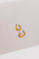 18k Gold Plated Sultry Hoop Earrings Gold