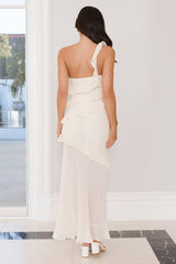 Out Late Look Great One Shoulder Maxi Dress Yellow