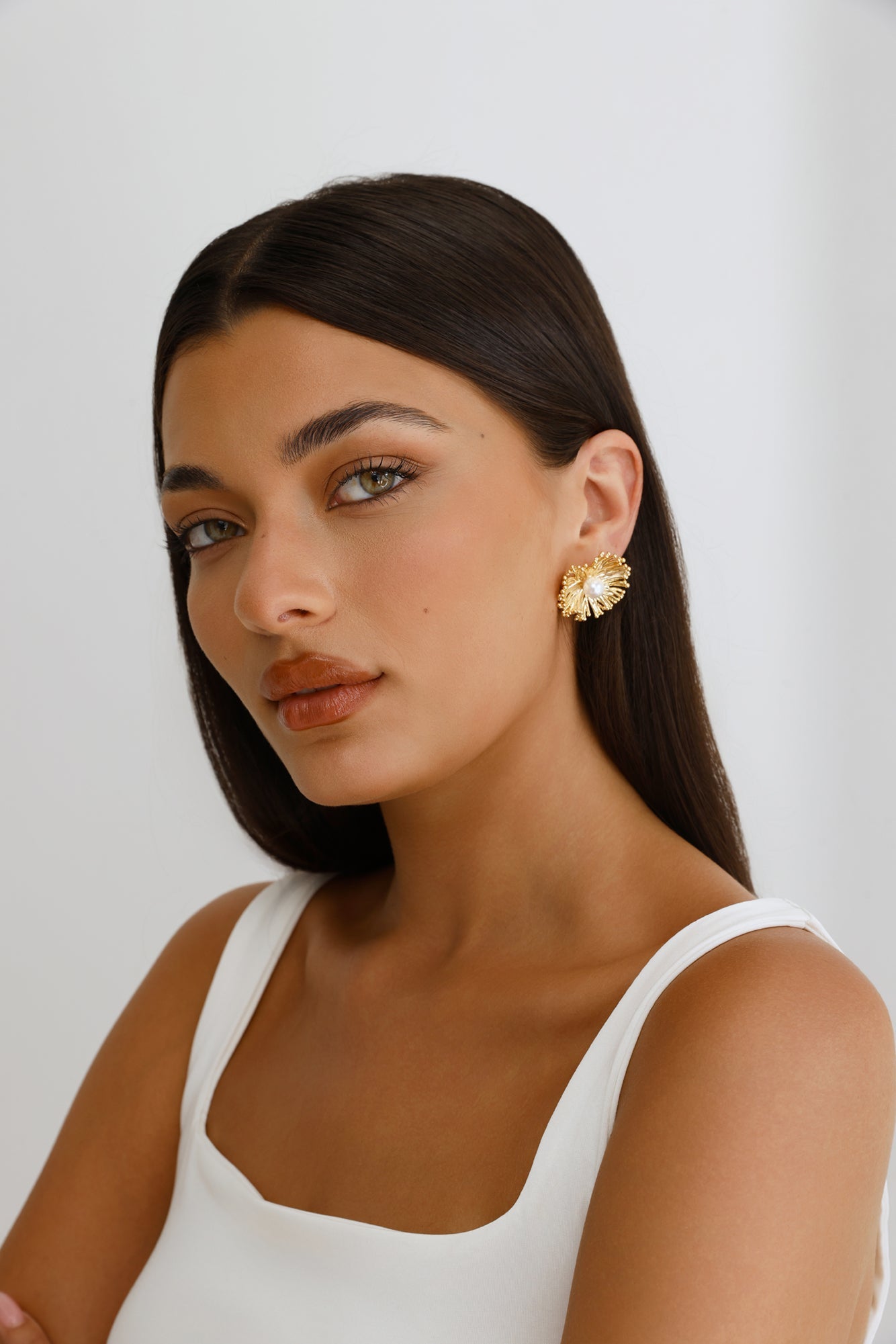 Fresh Jasmine Earrings Gold