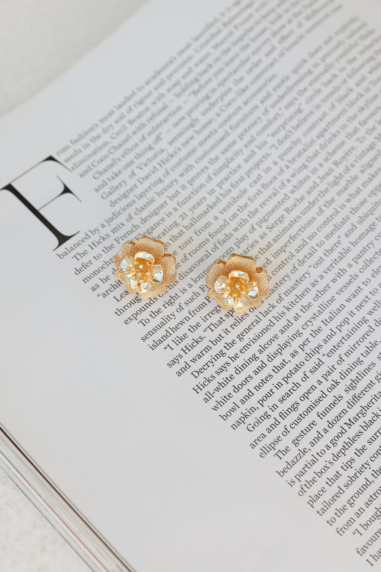 18k Gold Plated Lily Lotus Earrings Gold