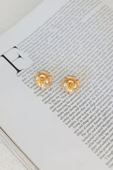 18k Gold Plated Lily Lotus Earrings Gold