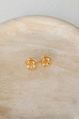 18k Gold Plated Lily Lotus Earrings Gold