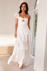 HELLO MOLLY Girl Meets Summer One Shoulder Maxi Dress White