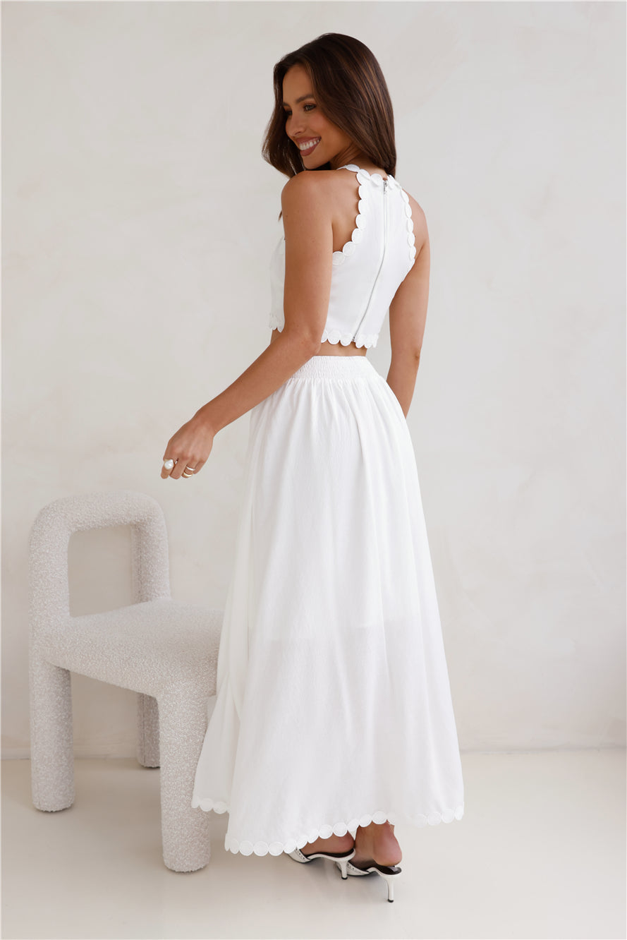 Linked Together Crop Top White