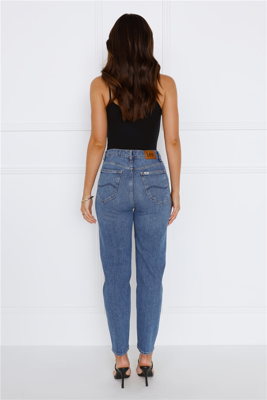 LEE High Moms Slim Jean Anemone Blue