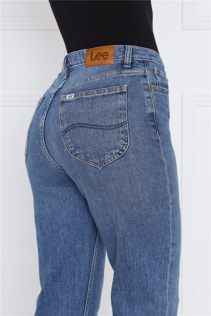 LEE High Moms Slim Jean Anemone Blue