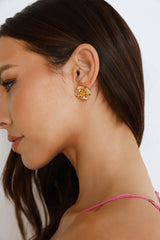 18k Gold Plated Lily Lotus Earrings Gold