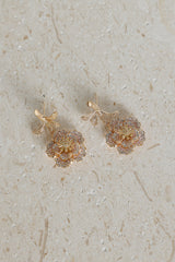 18k Gold Plated Enchanted Rose Earrings Gold