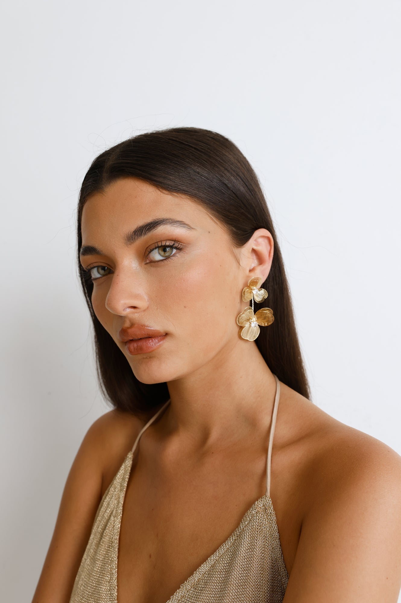 Florals First Earrings Gold