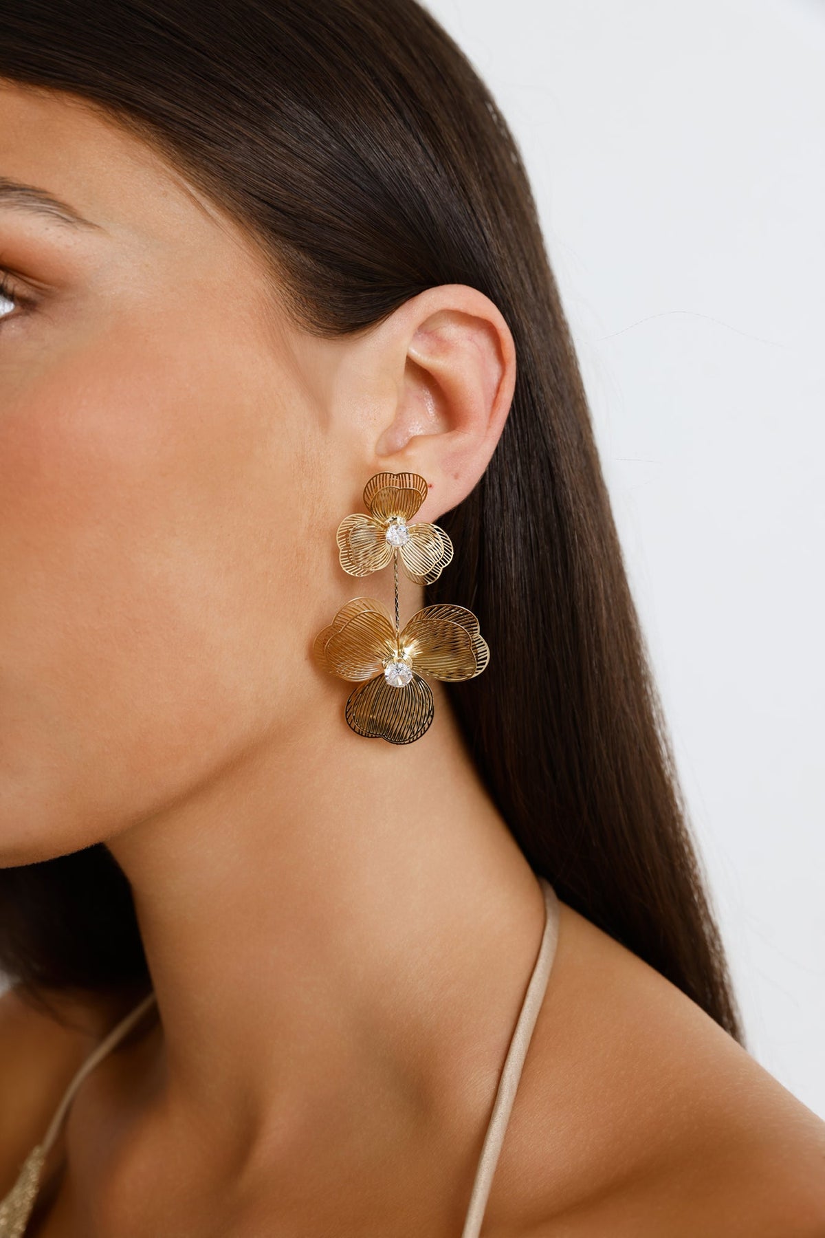 Florals First Earrings Gold