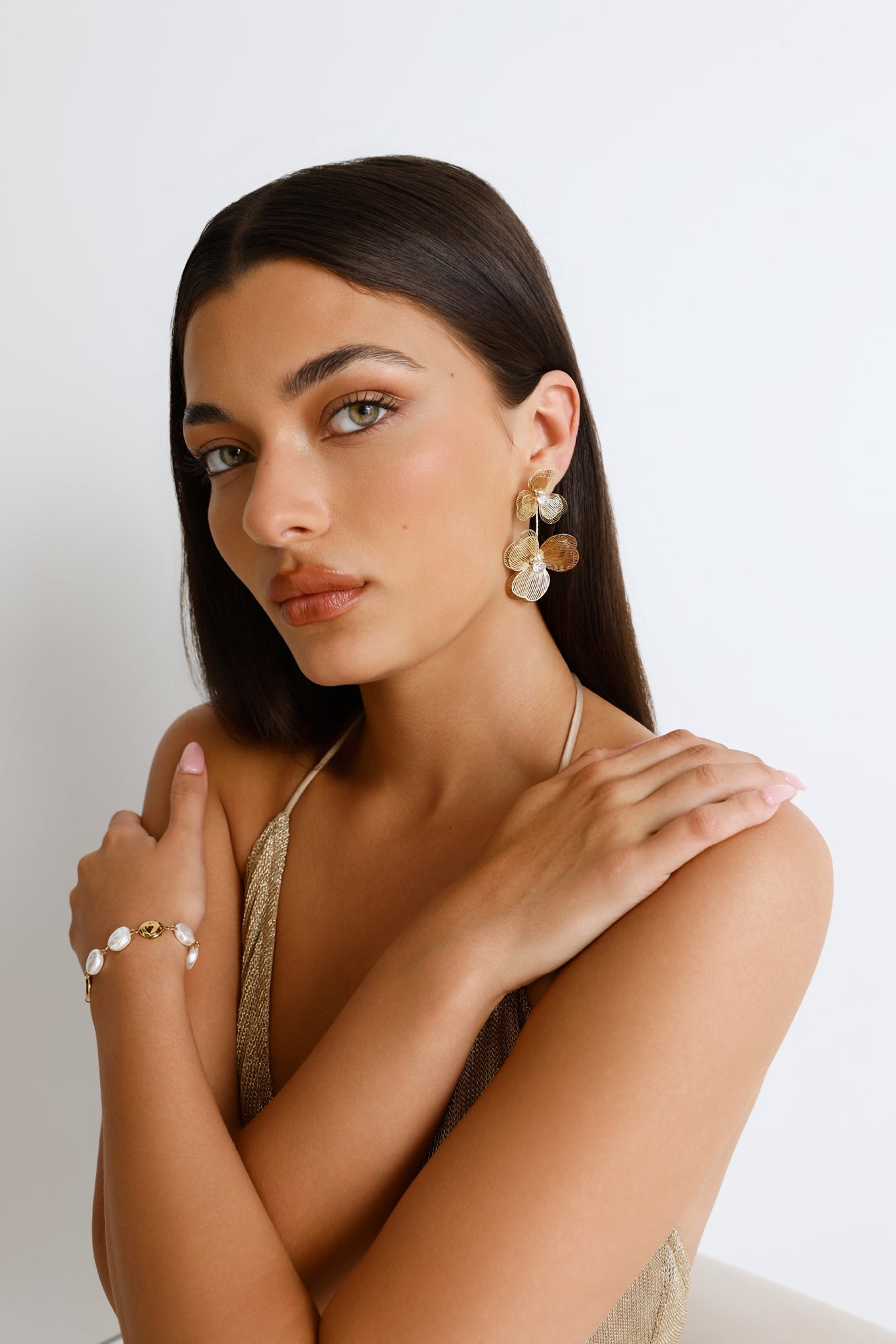 Florals First Earrings Gold