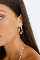 Bright Crystal Earrings Gold