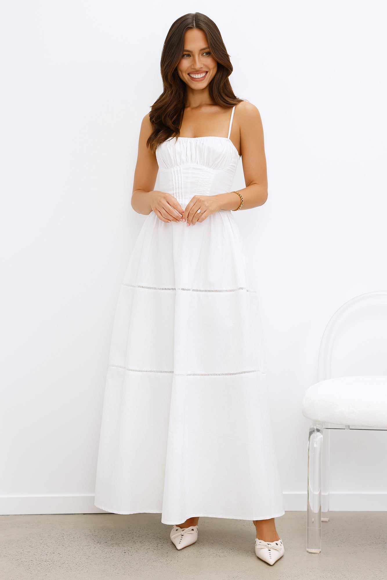 Chic At Sunset Maxi Dress White
