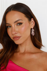 18k Gold Plated Beauty Gems Earrings Pink