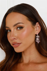 18k Gold Plated Beauty Gems Earrings Pink