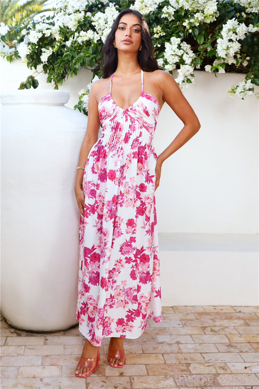 Lily Lane Halter Maxi Dress Pink