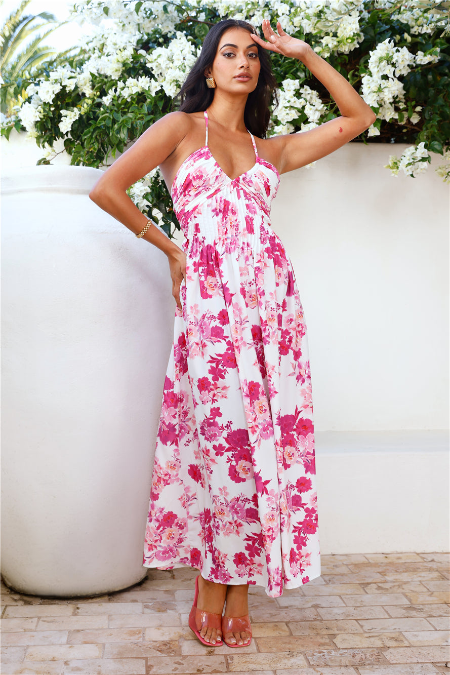 Lily Lane Halter Maxi Dress Pink